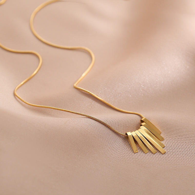 MÖBIU™ Collana Rios – Collana con Pendenti a Barretta Geometrici in Acciaio Placcato Oro