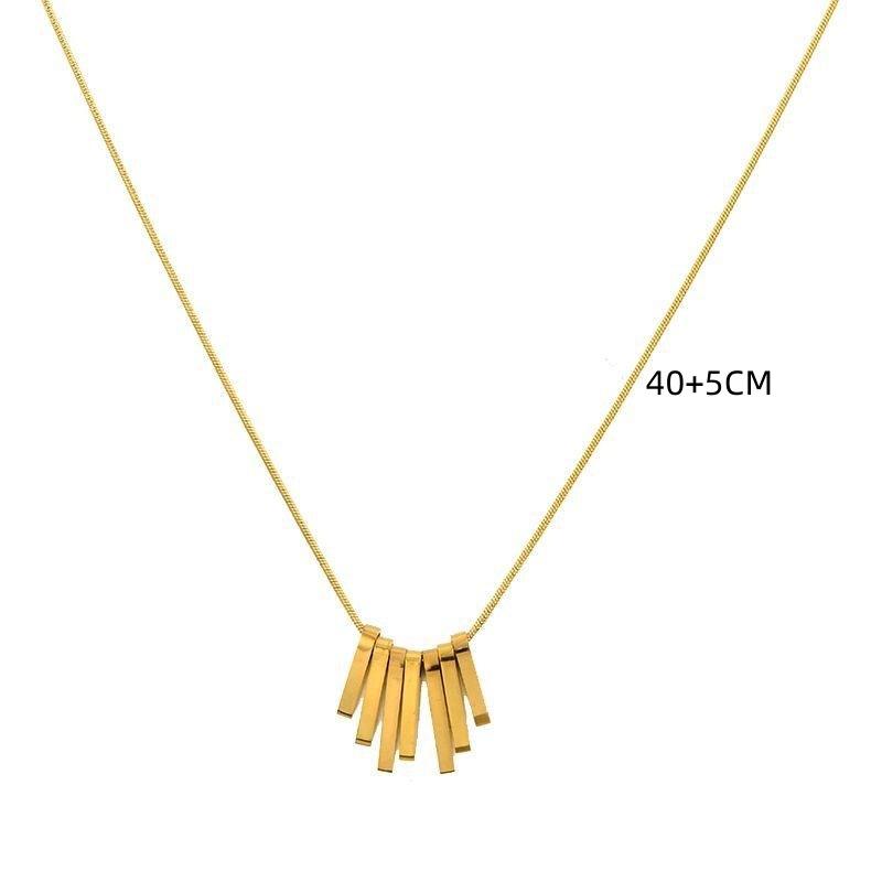 MÖBIU™ Collana Rios – Collana con Pendenti a Barretta Geometrici in Acciaio Placcato Oro